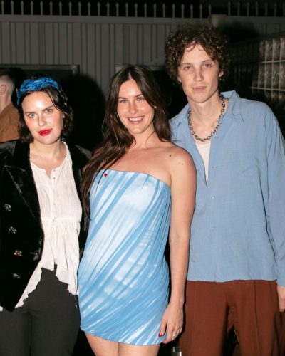 Scout Willis trendy blue dress with inviting silhouette