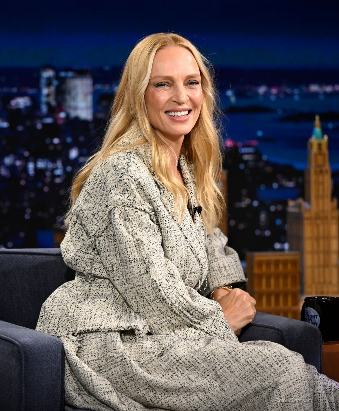 Uma Thurman Dazzles On Jimmy Fallon Show With Striking Outfit, March 2026 6