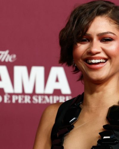 Zendaya black dress with intricate design elements