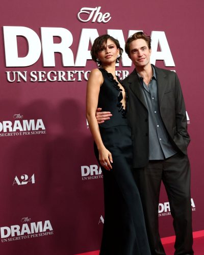 Zendaya black gown paired with glimmering earrings