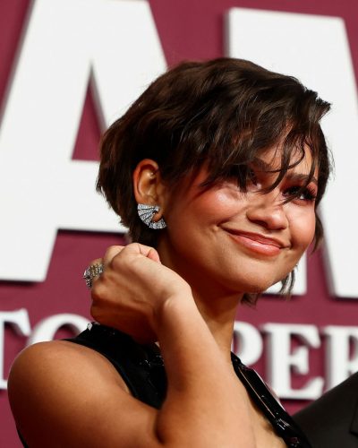 Zendaya elegant black dress with unique detailing