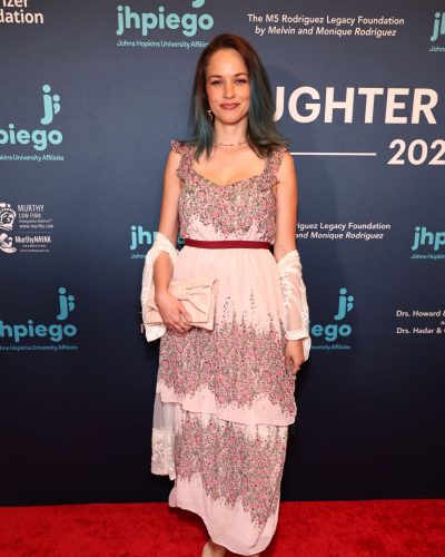 Alexis Knapp wearing a floral gown with a romantic feel