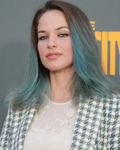 Alexis Knapp fitted trousers and delicate lace top combination