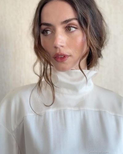 Ana De looks stunning in white dress