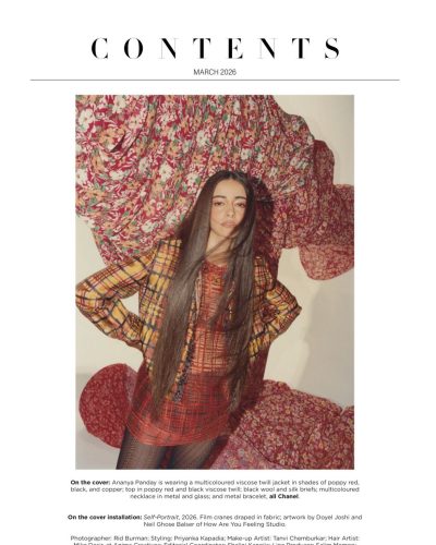 Ananya Panday with statement earrings and colorful flowing skirt