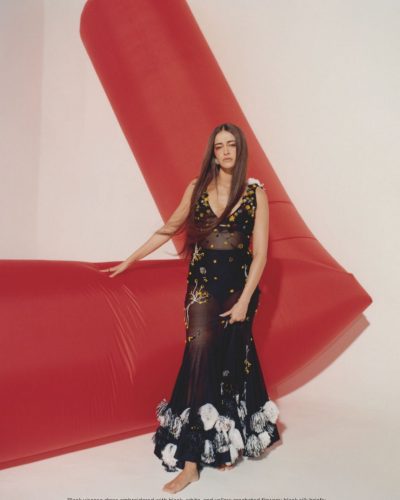 Ananya Panday wearing flowing skirt with intricate patterns