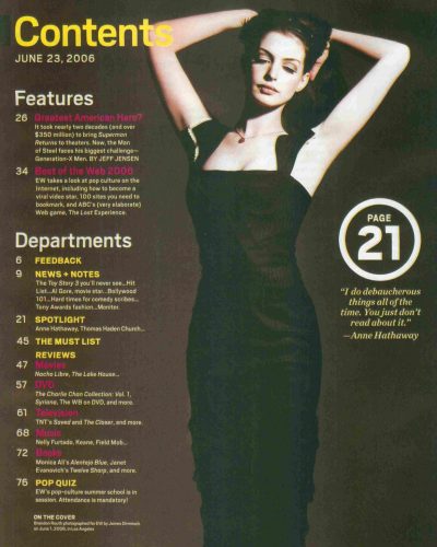 Anne Hathaway In Entertainment Weekly 2006 main photo