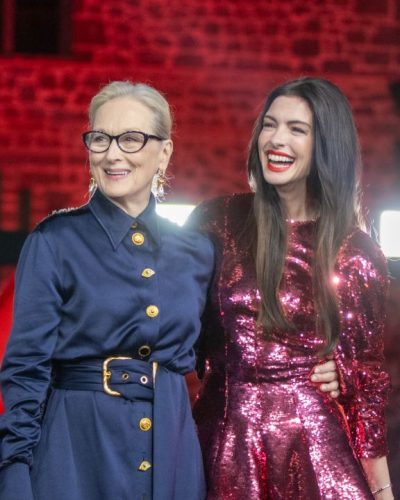 Meryl Streep classic black gown with stylish details