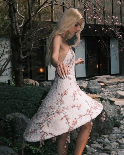 Anya Taylor-Joy soft pastel gown capturing light beautifully