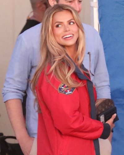 Brooks Nader Sizzles In Red Swimsuit At Baywatch 2023 7