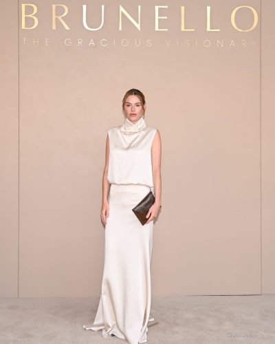 Camille Rowe in white gown at Gala Screening image 4