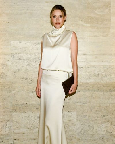 Camille Rowe in white gown at Gala Screening image 6