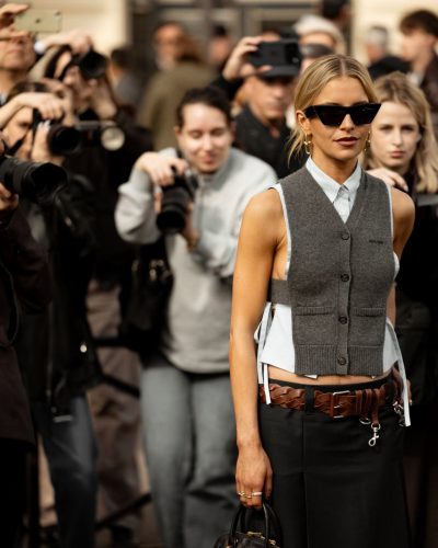 Caroline Daur turns heads in blue skirt