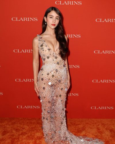 Caylee Cowan delicate mesh dress with metallic highlights