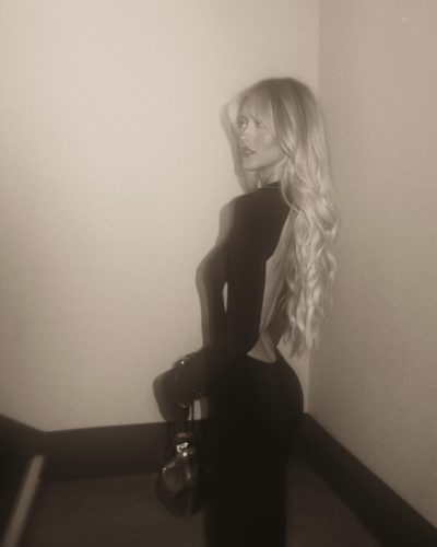 Emily Dobson’s stuns in black dress at appearance 2023