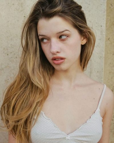 Ever Anderson styled in trendy beige top with white patterns