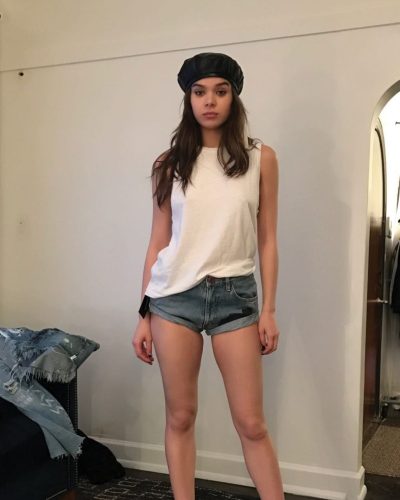 Hailee Steinfeld in black coat