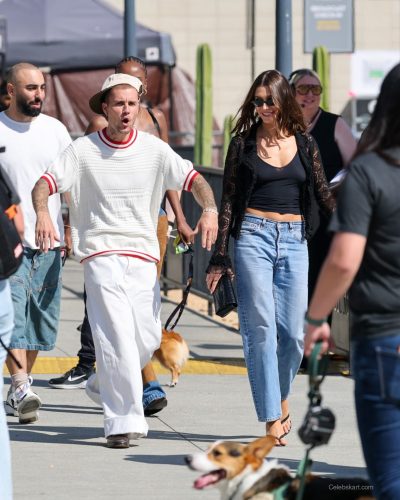 Hailey Bieber & Justin At Fanatics Flag Football 2023