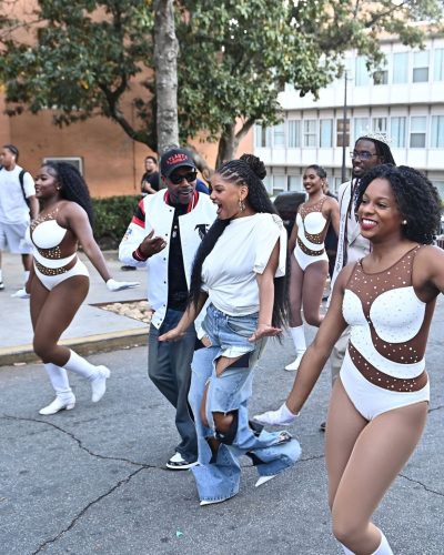 Halle Bailey minimalist white heels complementing casual attire
