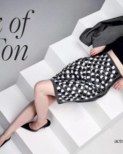 Hannah Dodd in a black dress accentuating her graceful posture.