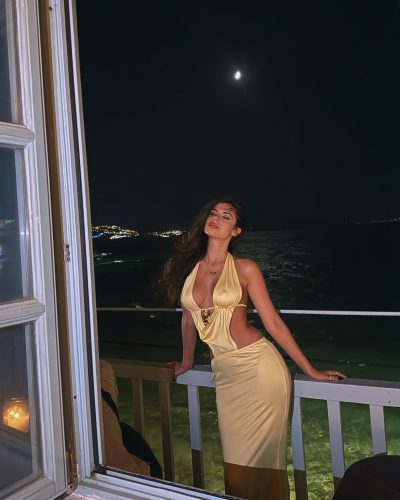 Ines Trocchia In Stunning Yellow Dress, Mykonos 2023 4