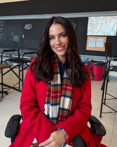 Jessica Lowndes minimal black crop top and black leggings