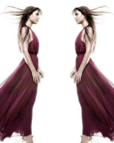 Jordana Brewster chic black gown featuring flattering shapes and minimal design