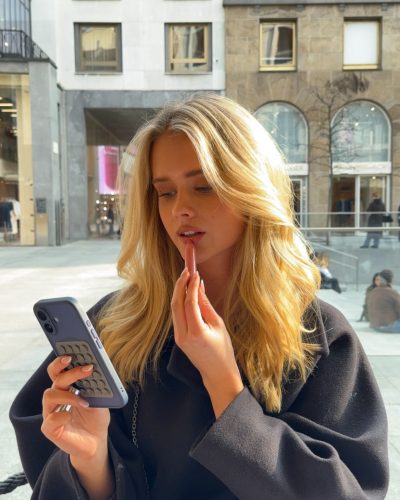 Jules Marie Jensen graphic top paired with flared jeans