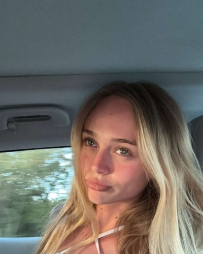 Kyla Dodds in sunny Miami with denim shorts and bikini