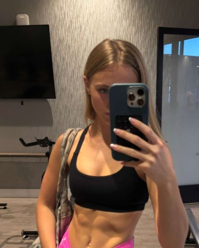 Kyla Dodds Flaunts Gym Style In Pink Shorts – 2023