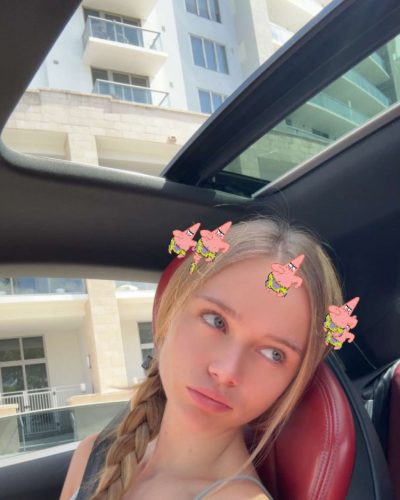 Kyla Dodds in pink bandeau and chic shorts