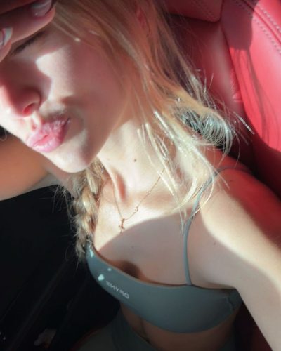 Kyla Dodds chic gray crop top with casual shorts