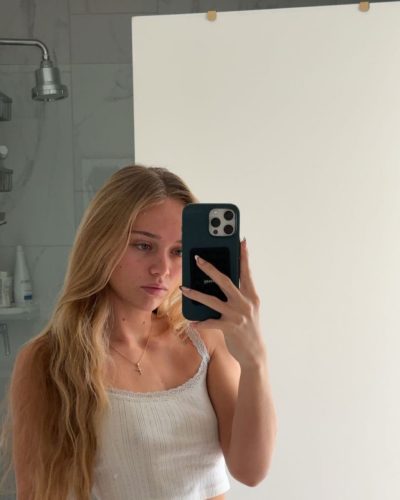 Kyla Dodds chic gray crop top with casual shorts