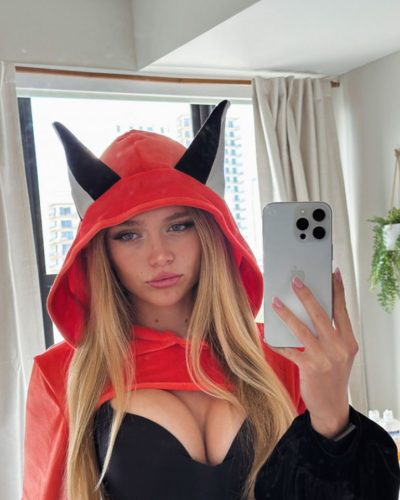 Kyla Dodds in trendy sheer cover-up and bikini combo.