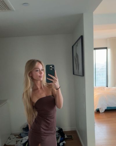 Kyla Dodds, Stunning Brown Dress At Instagram Shoot 2023 4