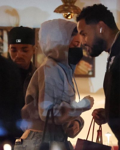 Kylie Jenner relaxed gray sweatshirt and denim