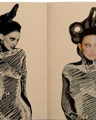 Kylie Jenner in yellow tailored jacket against black backdrop