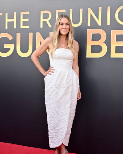 Lauren Conrad stylish white dress with unique fabric details