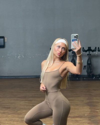 Leila Faler in lightweight cover-up paired with colorful bikini.