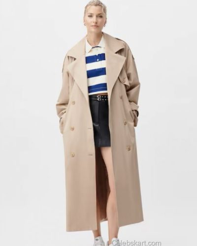 Lena Gercke brown knitted sweater with white patterns