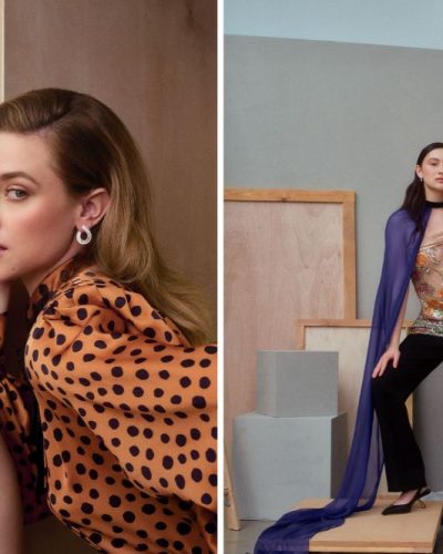 Lili Reinhart featuring tailored suit with unique lapel cut