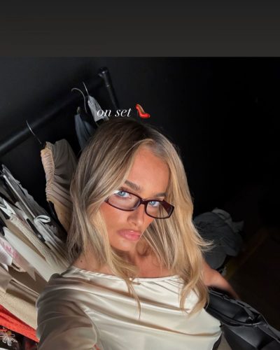 Lilia Weddell wearing halter neck bikini in fresh summer style