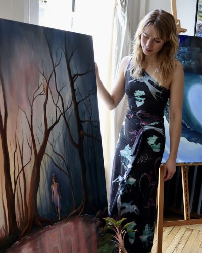 Lucy Fry lovely dress soft color palette