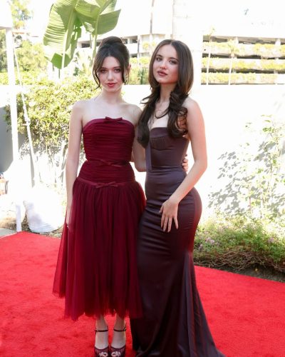 Madeleine McGraw fitted burgundy dress with shimmering fabric details