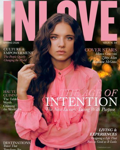 Madeleine McGraw wearing fitted skirt and pale pink ruffled top