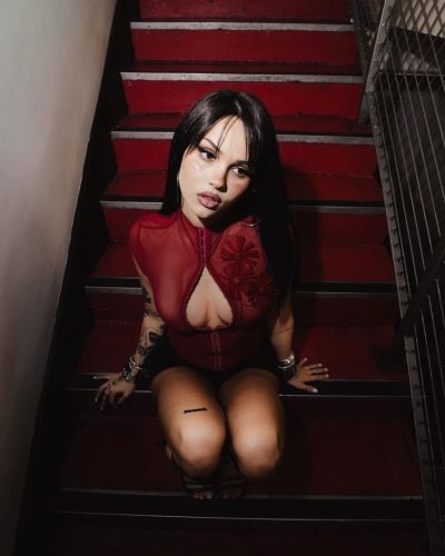 Maggie Lindemann in red top image 3