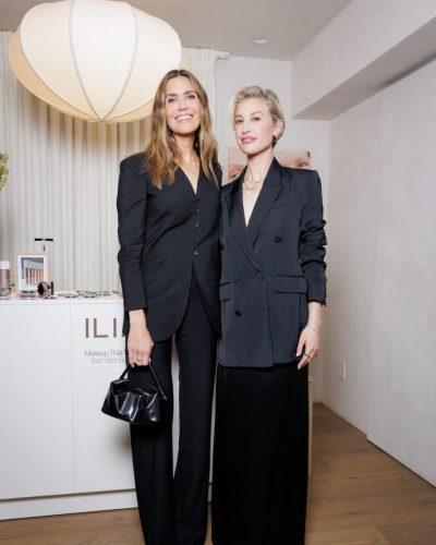 Mandy Moore in fitted black suit with contemporary silhouette