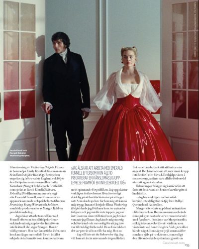 Margot Robbie wearing a floral dress with a fresh spring design.