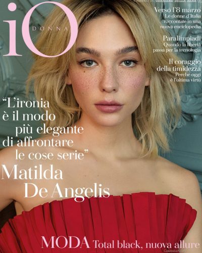 Matilda De Angelis In Elegant Red Dress | Io Donna 2026