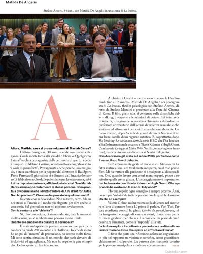 Matilda De Angelis in a striking red dress with chic simplicity